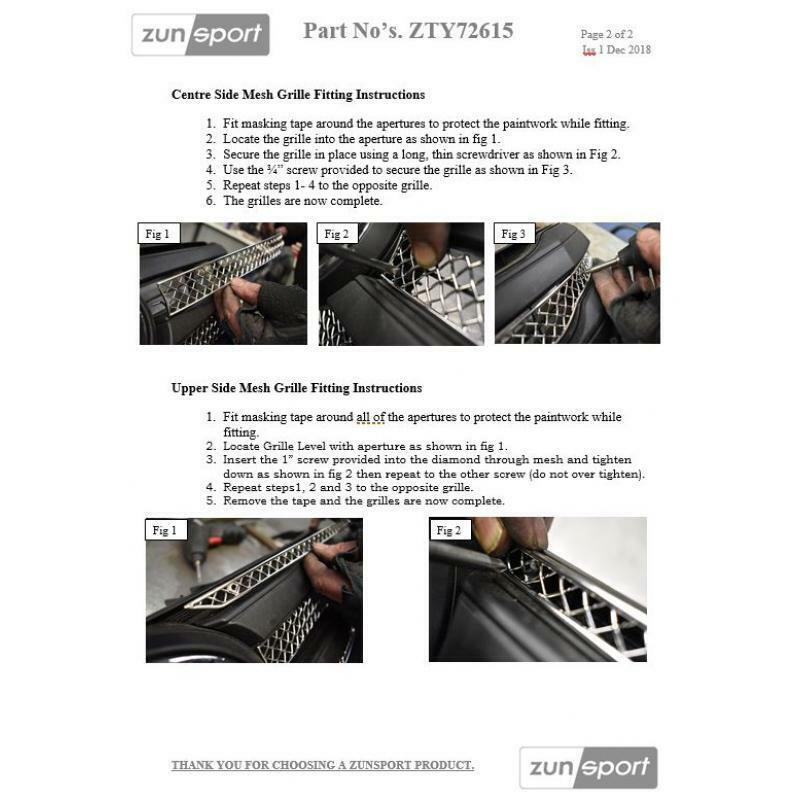 Zunsport Black Upper Grille for Toyota Hilux (AN120 / AN130) - (2015 -)