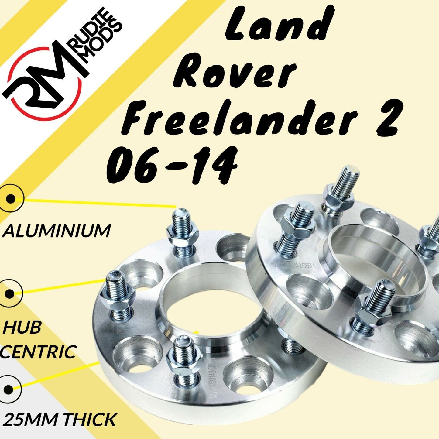 Land Rover Freelander 2 06-14 5x108 25mm M14x1.5 Hubcentric spacers UK MADE