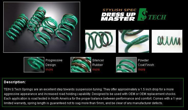 Tein Lowering Springs S.Tech Lexus GS300 2006 36mm F / 29mm R