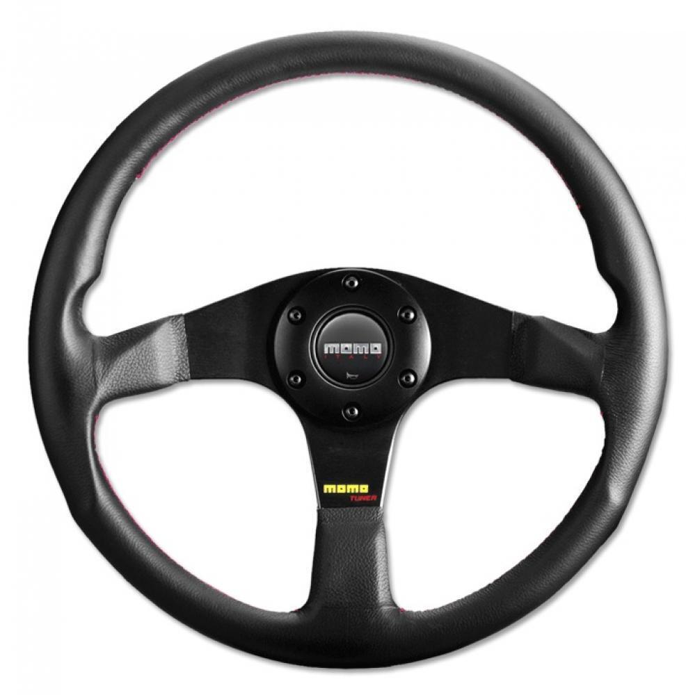 Momo Steering Wheel Tuner 320mm Black Leather with black centre
