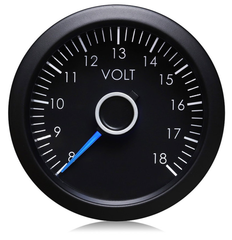 52mm VW Blue Needle Volt Gauge