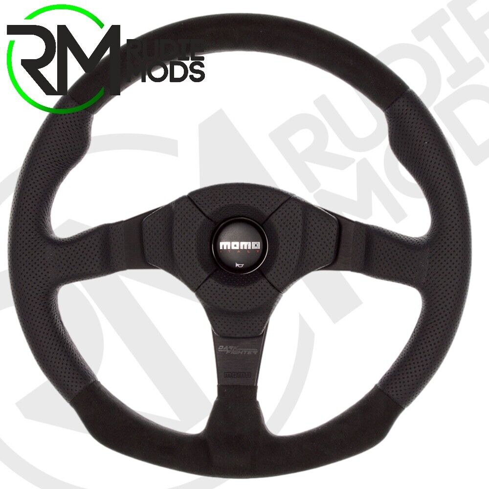 CAR STEERING WHEEL BLACK LEATHER/ALCANTARA MOMO DARK FIGHTER VDKFIGHT35BKR