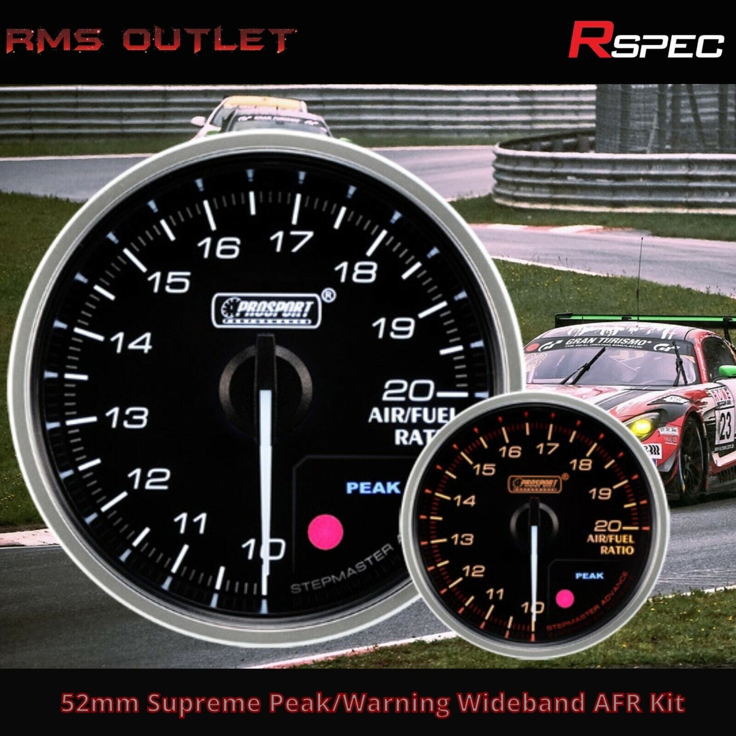 R SPEC 52mm Supreme Peak/Warning Wideband AFR Kit New In