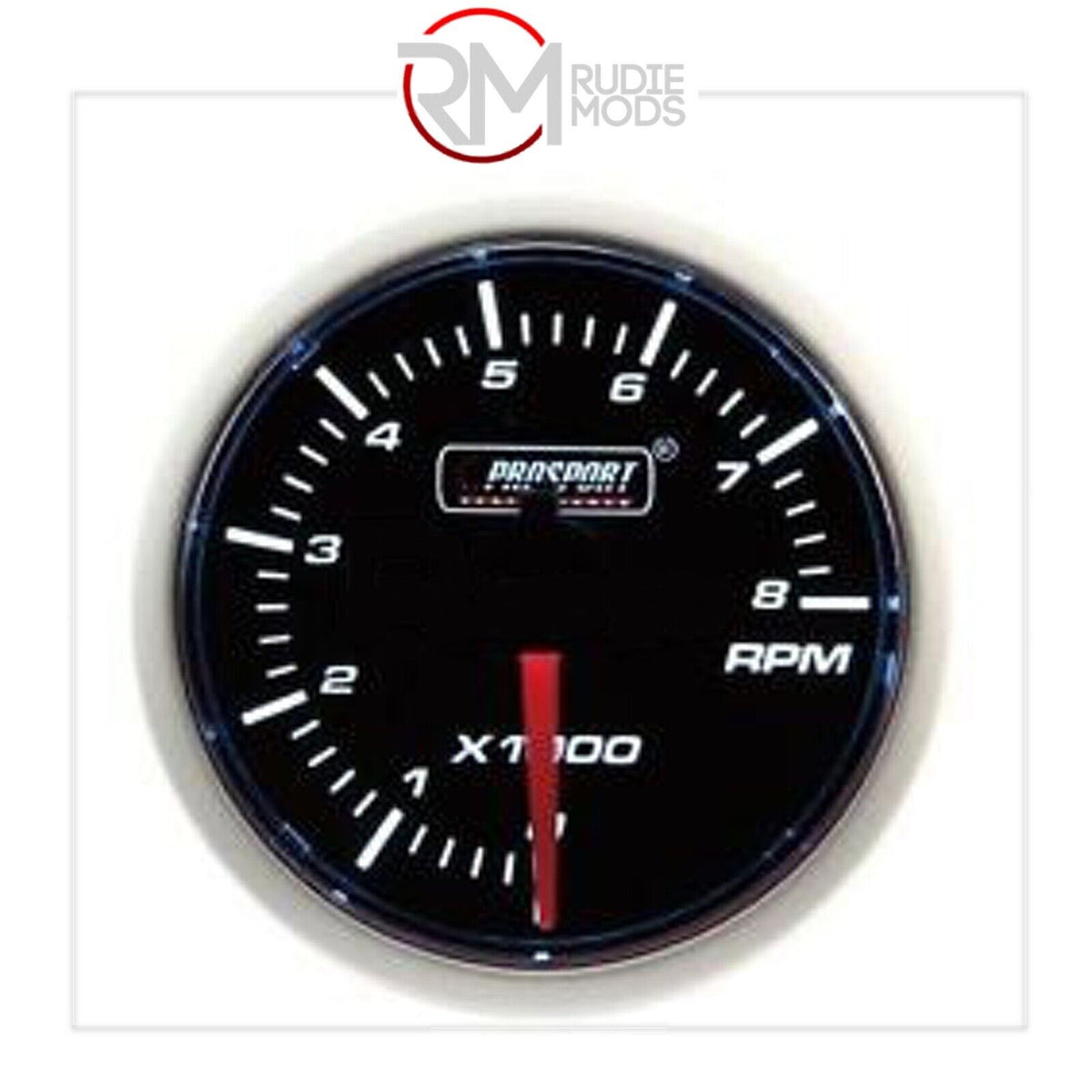 52mm Super Smoked White Rev Counter Gauge 0-8000 RPM