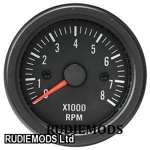 52mm Black Waterproof Petrol Rev Tacho gauge ideal Kit Car or Marine