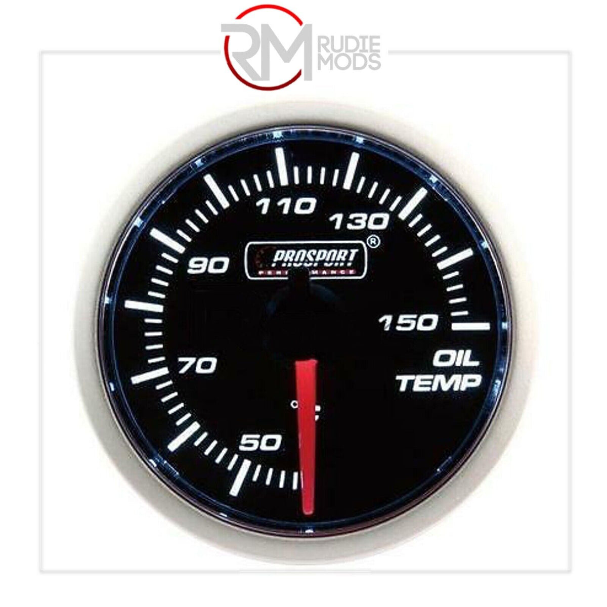 52mm Super Smoked White Oil Temperature Gauge