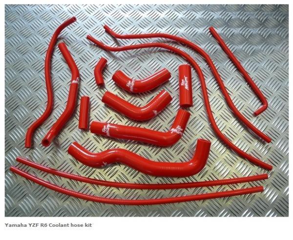 Yamaha YZF-R6 03-05 5SL Coolant Silicone Hose Kit Roose Motorsport 14 hoses