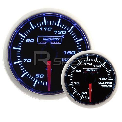 Prosport 52mm Super Smoked Blue / White Water Temperature Deg C gauge