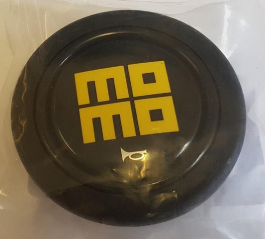 Genuine Momo Heritage Yellow Logo steering wheel horn push button