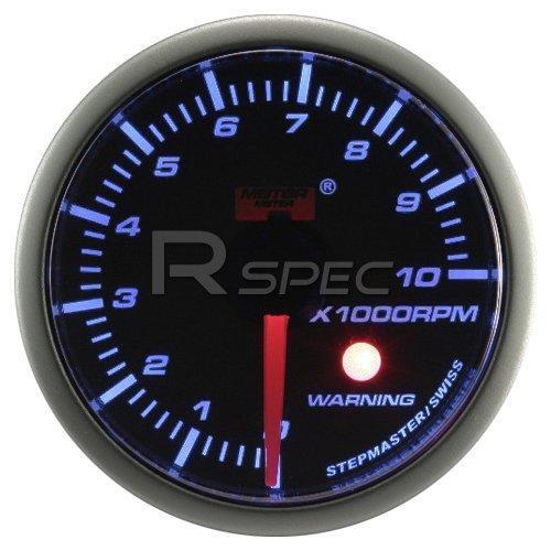 Car 52mm Smoked Blue 52mm Stepper Motor Petrol Tacho Rev with warning