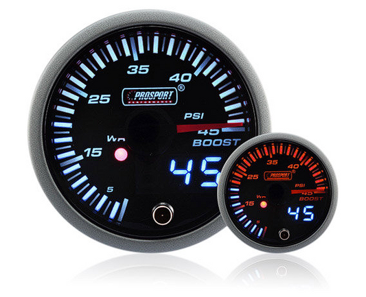 Prosport Diesel 52mm JDM Stepper Motor Warning Boost Gauge 0-45 PSi