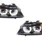 Black LED 3D DRL Headlights - Xenon for BMW 3 Series E90/E91 2009-2012 LCI