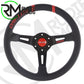 CAR STEERING WHEEL DRIFTING BLACK LEATHER RED INSERTS Ø330mm VDRIFT33NROSR