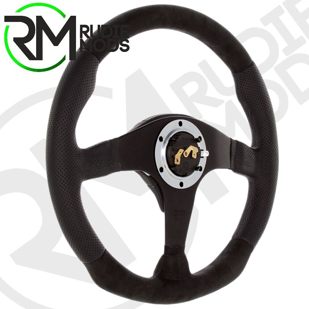 CAR STEERING WHEEL BLACK LEATHER/ALCANTARA MOMO DARK FIGHTER VDKFIGHT35BKR