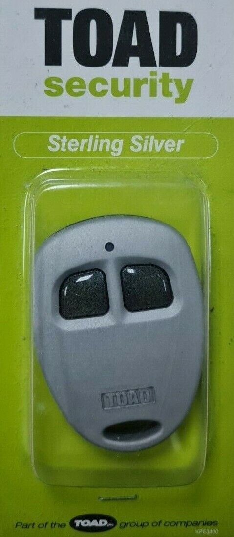 TOAD TWO BUTTON REMOTE CONTROL ALARM FOB CASE - Sterling Silver Colour