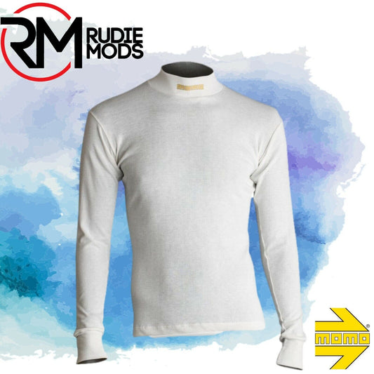 MOMO Comfort Tech High Collar Shirt - White Motorsport, Rally Karting