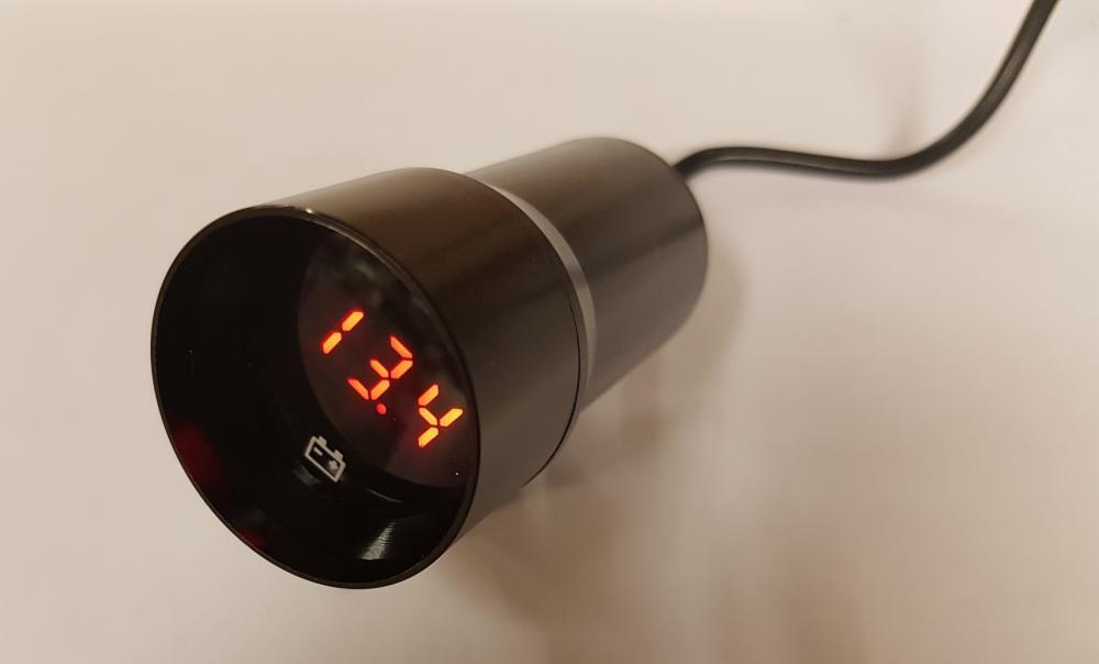 37mm Black Voltage Digital LED Display Metal Micro Smoked lens Gauge