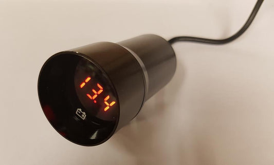 37mm Black Voltage Digital LED Display Metal Micro Smoked lens Gauge