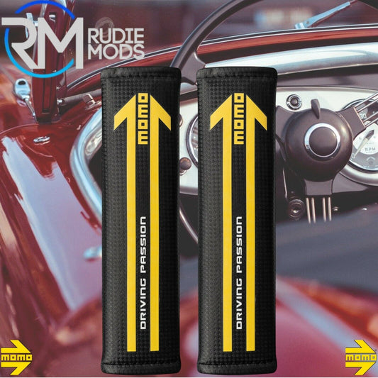 MOMO UNIVERSAL SEAT BELT HARNESS PADS - CARBON - BLACK