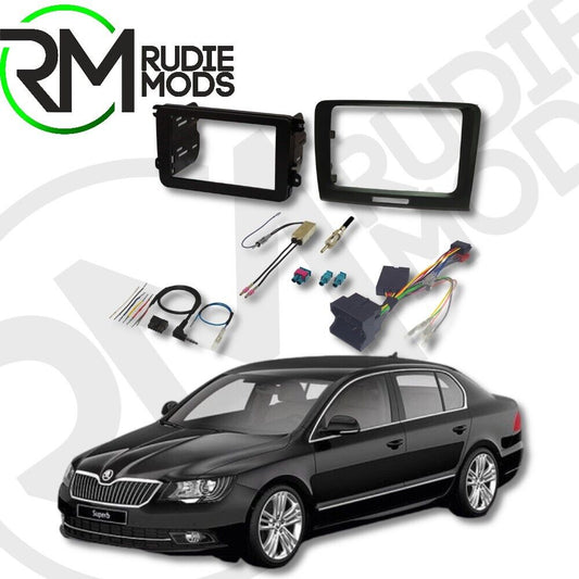 Skoda Superb B6 (2008-2015) Double DIN  fitting kit (WITH STEERING CONTROLS)