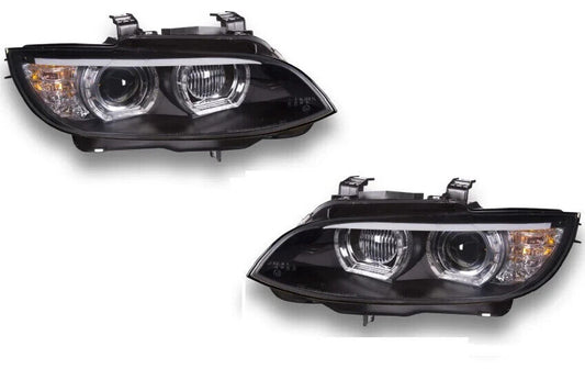 BMW 3 Series E92 E93 2007-10 Black LED 3D DRL Xenon Headlights