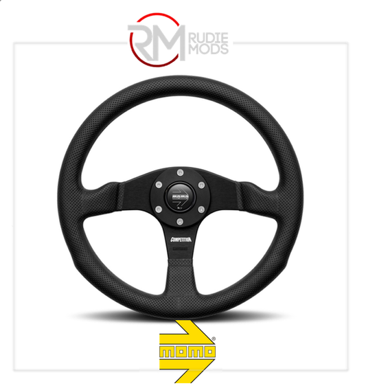 Official MOMO COMPETITION STEERING WHEEL BLACK LEATHER & SPOKES Ø350mm M11108365