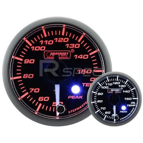 Prosport 52mm Clear Amber White Car Oil Temperature Gauge DEG C Peak Warning