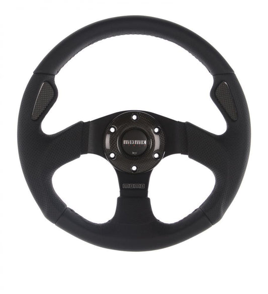 GENUINE Momo Jet 320mm Steering Wheel Black leather
