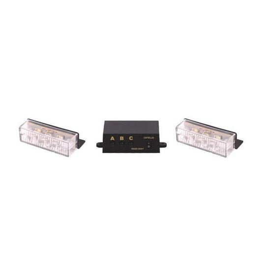 LED Warning Lights Car Van Truck - 2 x 3 Strobe LED - Amber Orange