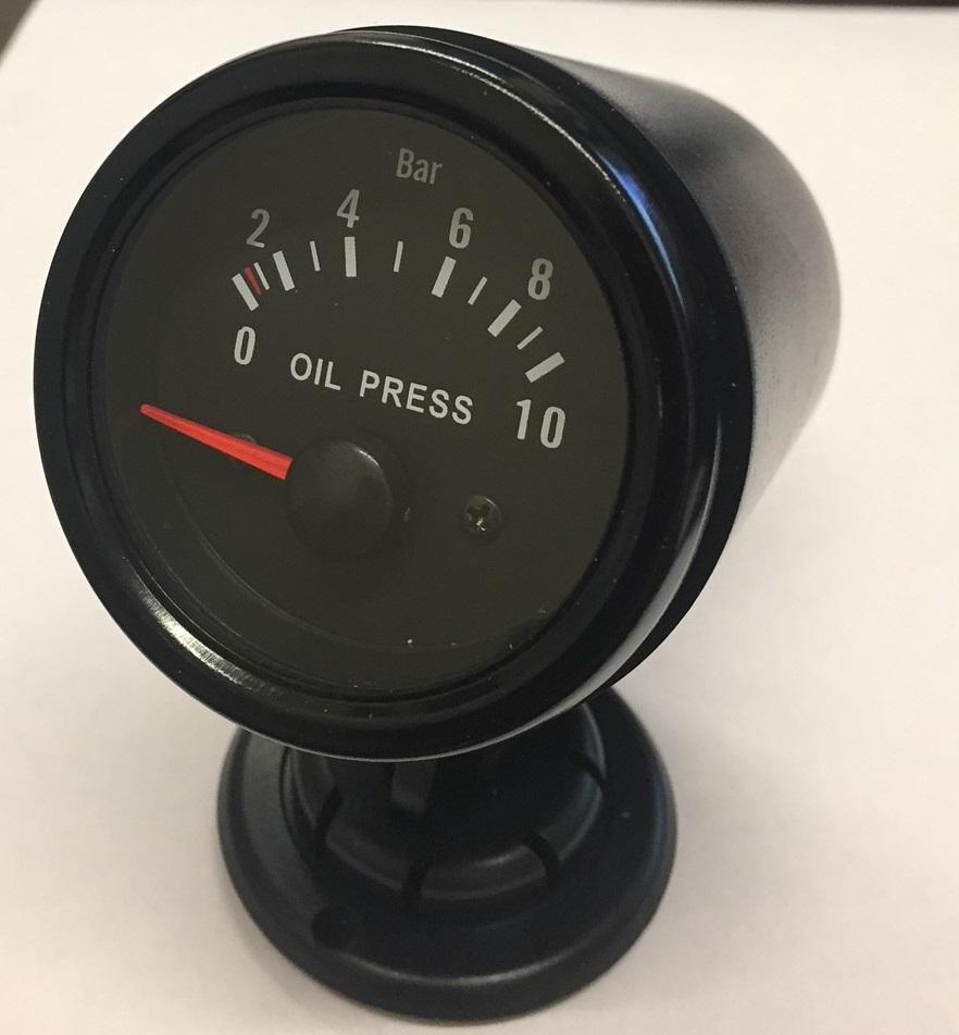 52mm Black face Waterproof Oil Pressure BAR gauge with mounting pod