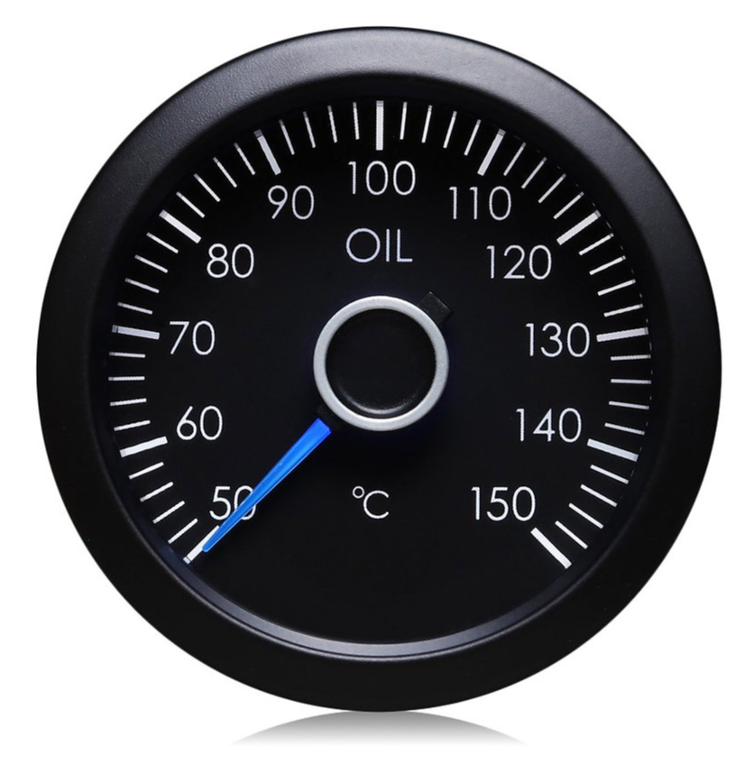 52mm VW Blue Needle Oil Temperature Gauge (°C)