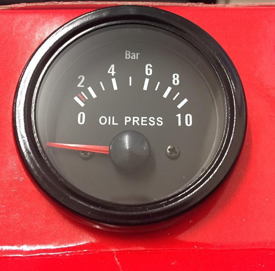 52mm Black face Waterproof Oil Pressure BAR gauge ideal for Kit Car and Marine