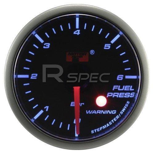 Car 52mm Smoked Blue 52mm Stepper Motor Fuel Pressure  with warning