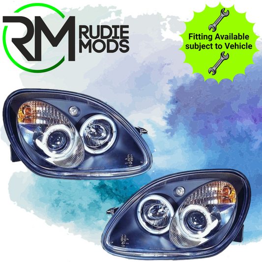 Black Angel Eye Headlights for Mercedes Benz SLK R170 1996-2004