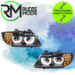 Black LED 3D DRL Headlights - Xenon for BMW 3 Series E90/E91 2009-2012 LCI