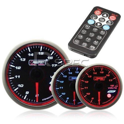 Prosport 60mm Voltage Gauge Smoked Stepper with Remote
