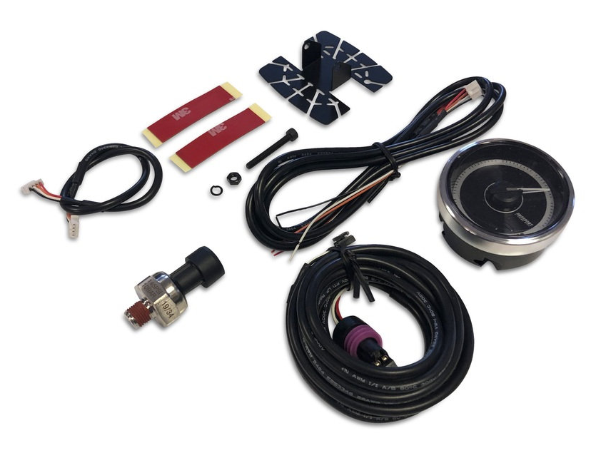 52mm Crystal Blue Peak/Warning Fuel Pressure Gauge (BAR)