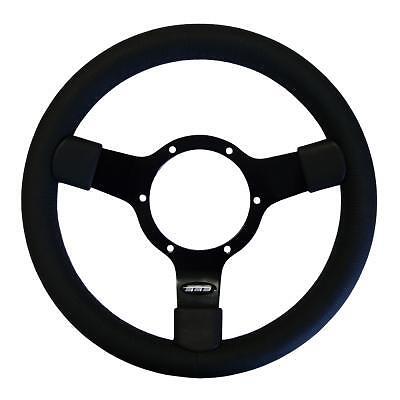 Mountney Traditional Leather Steering Wheel with Black Centre 12"