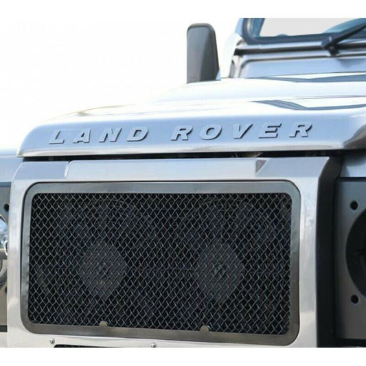 Zunsport Front Stainless Steel Upper Grille to fit LR Defender 07 on BLACK