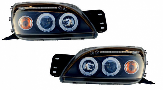 Ford Fiesta Mk5 Black Twin angel eye projector headlights