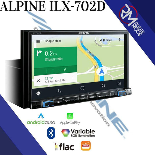 Alpine iLX-702D 7 DAB Bluetooth Apple Car Play Android Auto Mechless Car Stereo