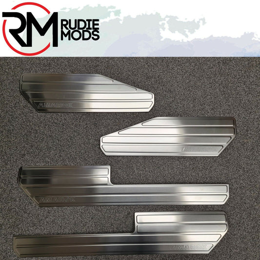 GENUINE VW AMOROK 2010 - 16 DOOR SILL TRIM KICK SCUFF PLATES