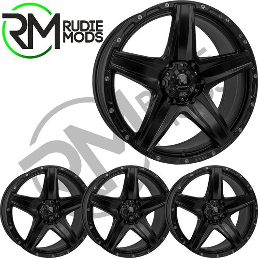 Tomahawk Apache Satin Black Alloy Wheel Set for Nissan Navara