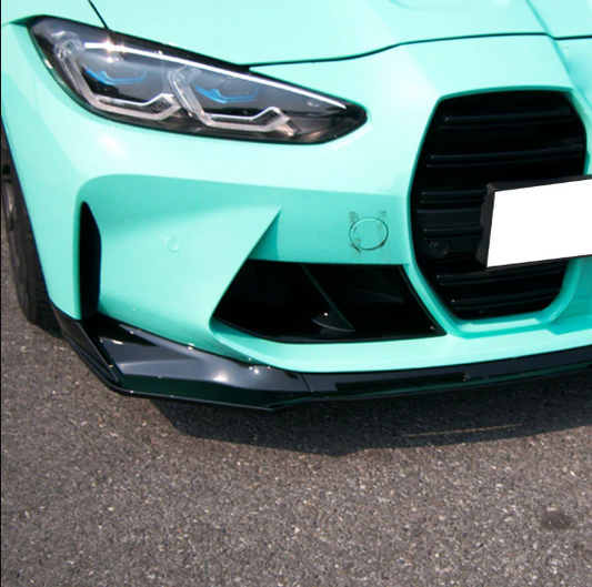 M STYLE GLOSS BLACK FRONT SPLITTER FOR BMW G80 M3 G82 G83 M4 2021-PRESENT