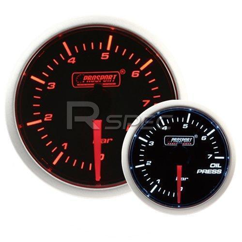Prosport 52mm Super Smoked Amber / White Oil Pressure BAR Gauge