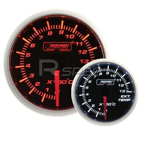 Prosport 52mm Super Smoked Amber/White Exhaust Gas Temperature EGT Gauge