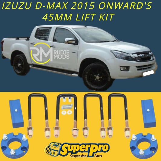 Super Pro TRC185LK Isuzu D-Max MP TDi 4x4 2012 On 45mm Suspension Lift Kit