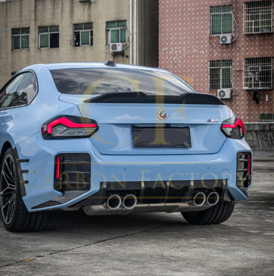 BMW G87 M2 M Performance Style Pre-Preg Carbon Fibre Rear Bumper Trims 2023-