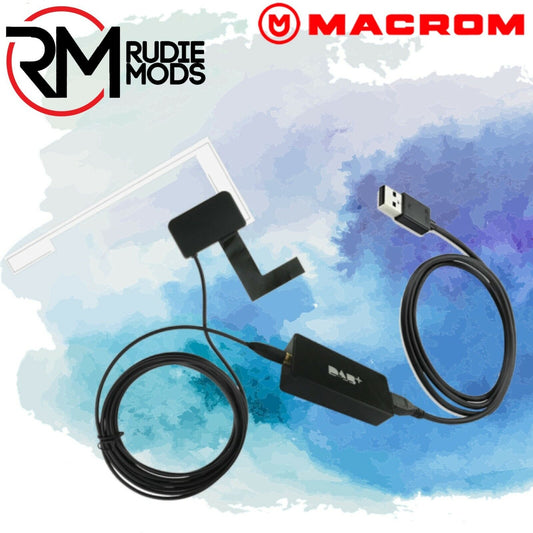 Macrom DAB+ radio receiver with dedicated antenna