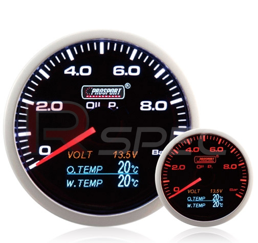 Prosport 60mm 4 In 1 multi display gauge - Oil Pressure,Oil Temp, Wtr Temp, Volt